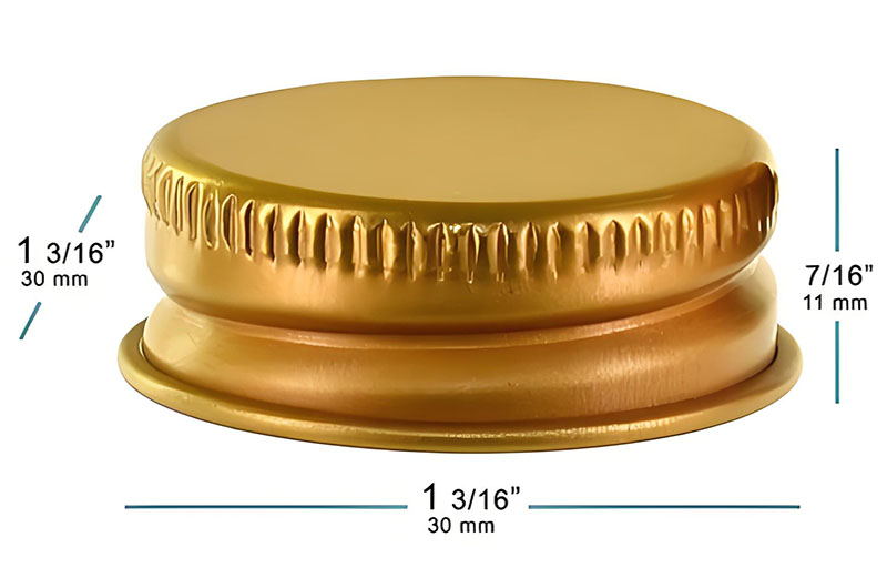 30mm Gold Aluminum Screw Cap