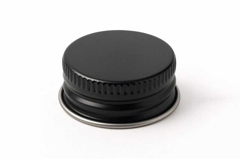 28mm Black Aluminum Screw Top Cap