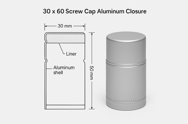 30x60 Screw Cap Aluminum Closure