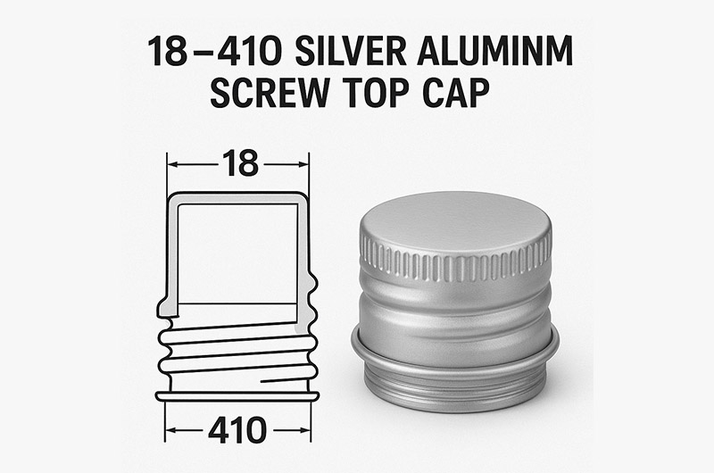 18-410 Silver Aluminum Screw Top Cap