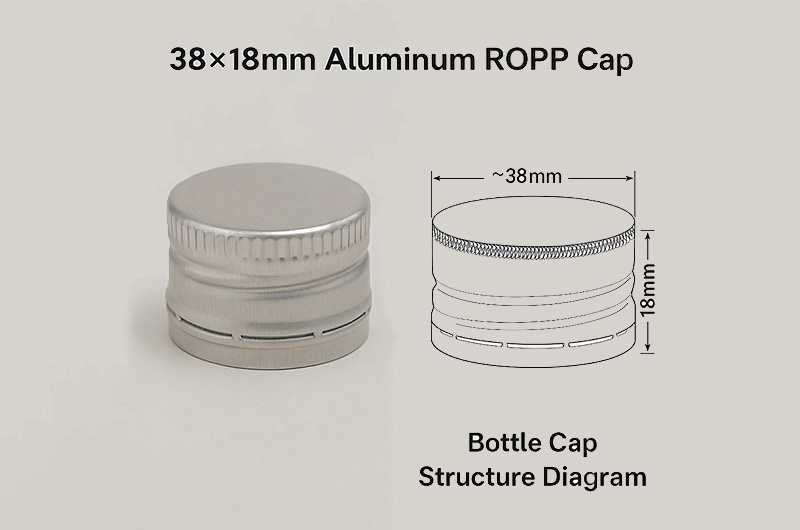 38x18mm Aluminum ROPP Cap