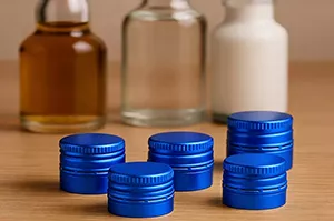 Blue 18mm ROPP Aluminum Caps